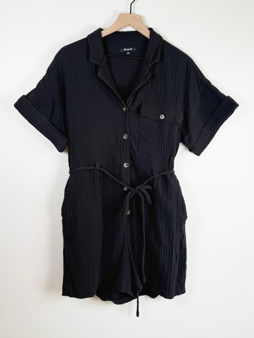 Madewell Lightspun Belted Safari Romper Size M - Picture 4 of 9